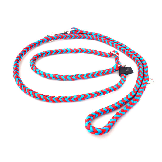 Braided Dog Loop Leash with carabiner -  custom colors