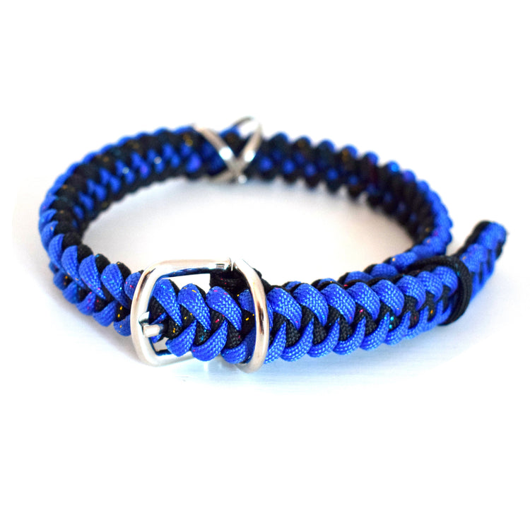 Black and Blue Dog set: collar and leash