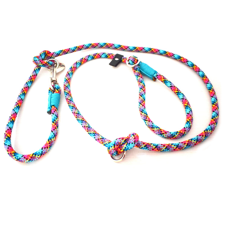 Dog loop leash for all sizes of dogs, adjustable, super sturdy and very colorful. Adventure dog leash you can count on in any situation 